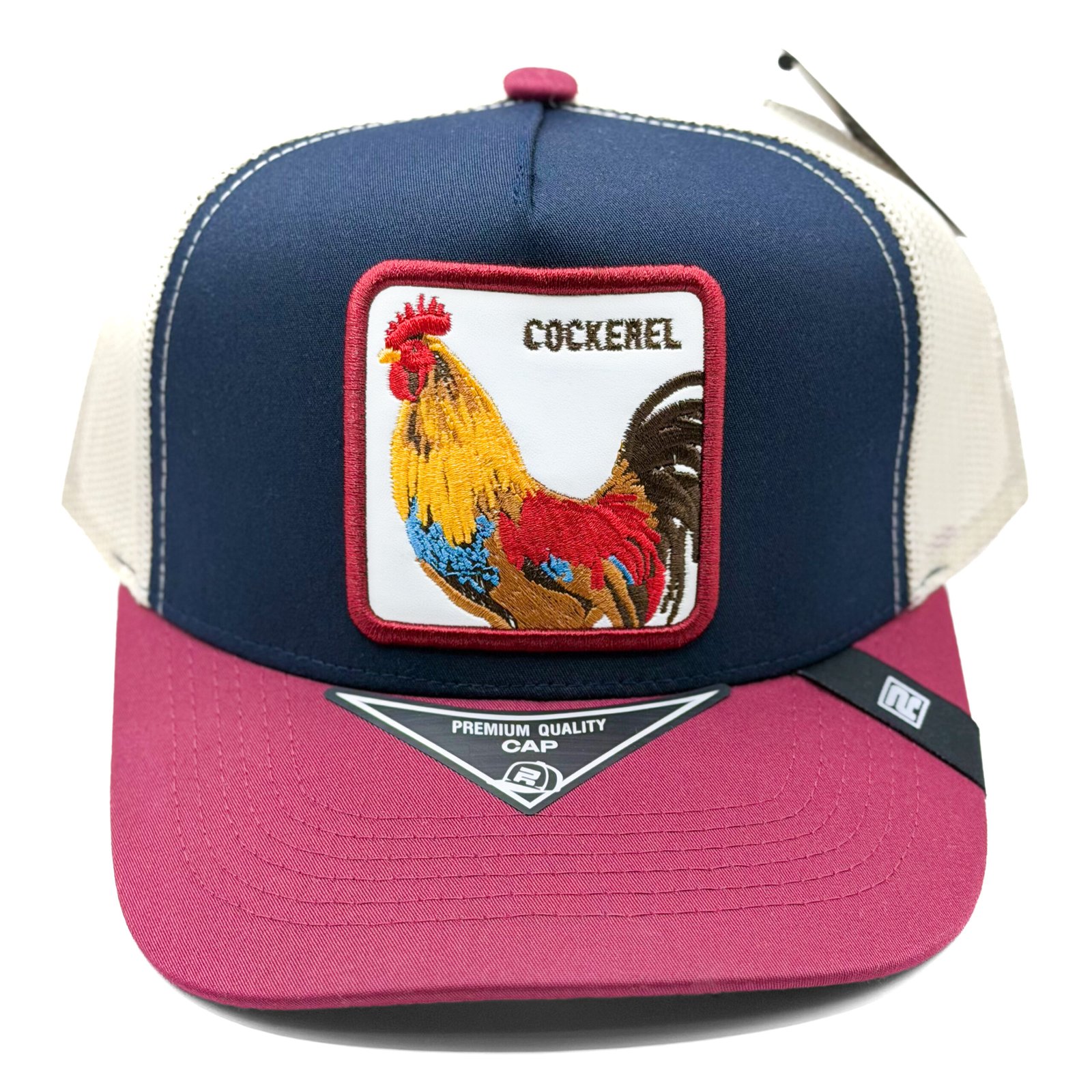 textil-ryu-cockerel-navy-burgundy-khaki-frontal