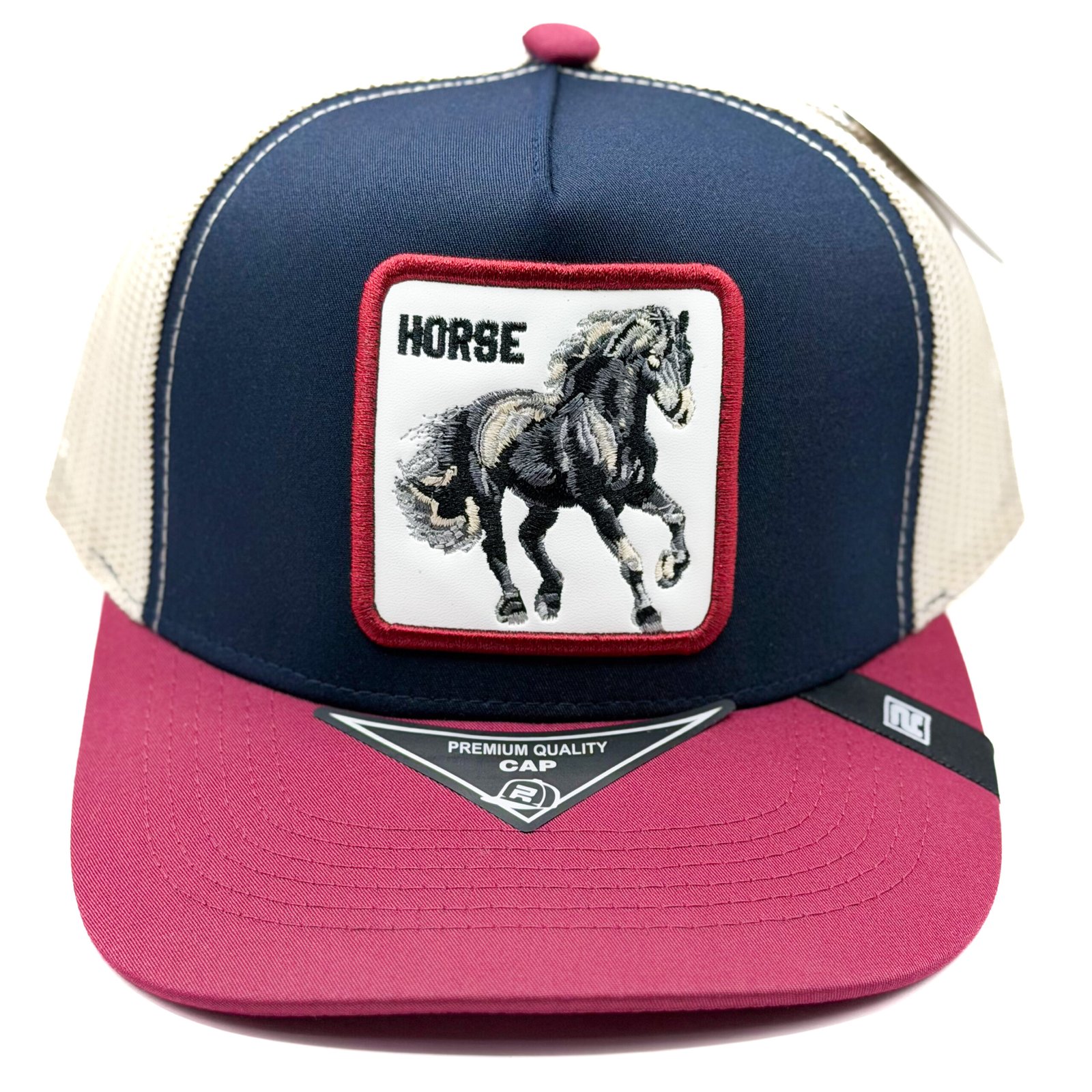 textil-ryu-horse-navy-burgundy-khaki-frontal